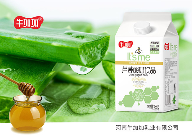 牛加加蘆薈酸奶飲品458克