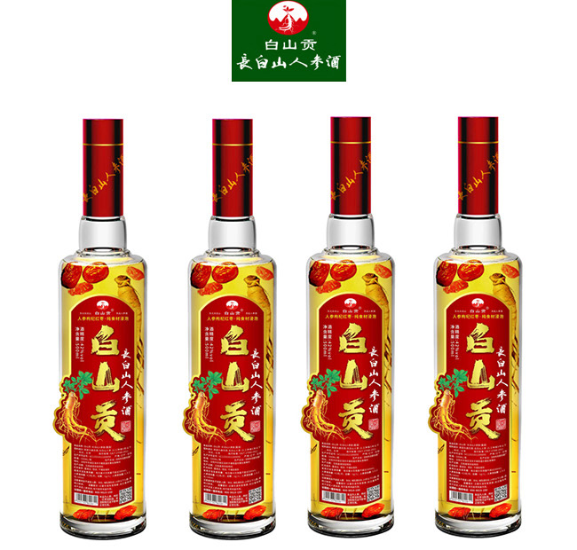 白山貢長(zhǎng)白山人參酒紅標(biāo)42°52°500ml